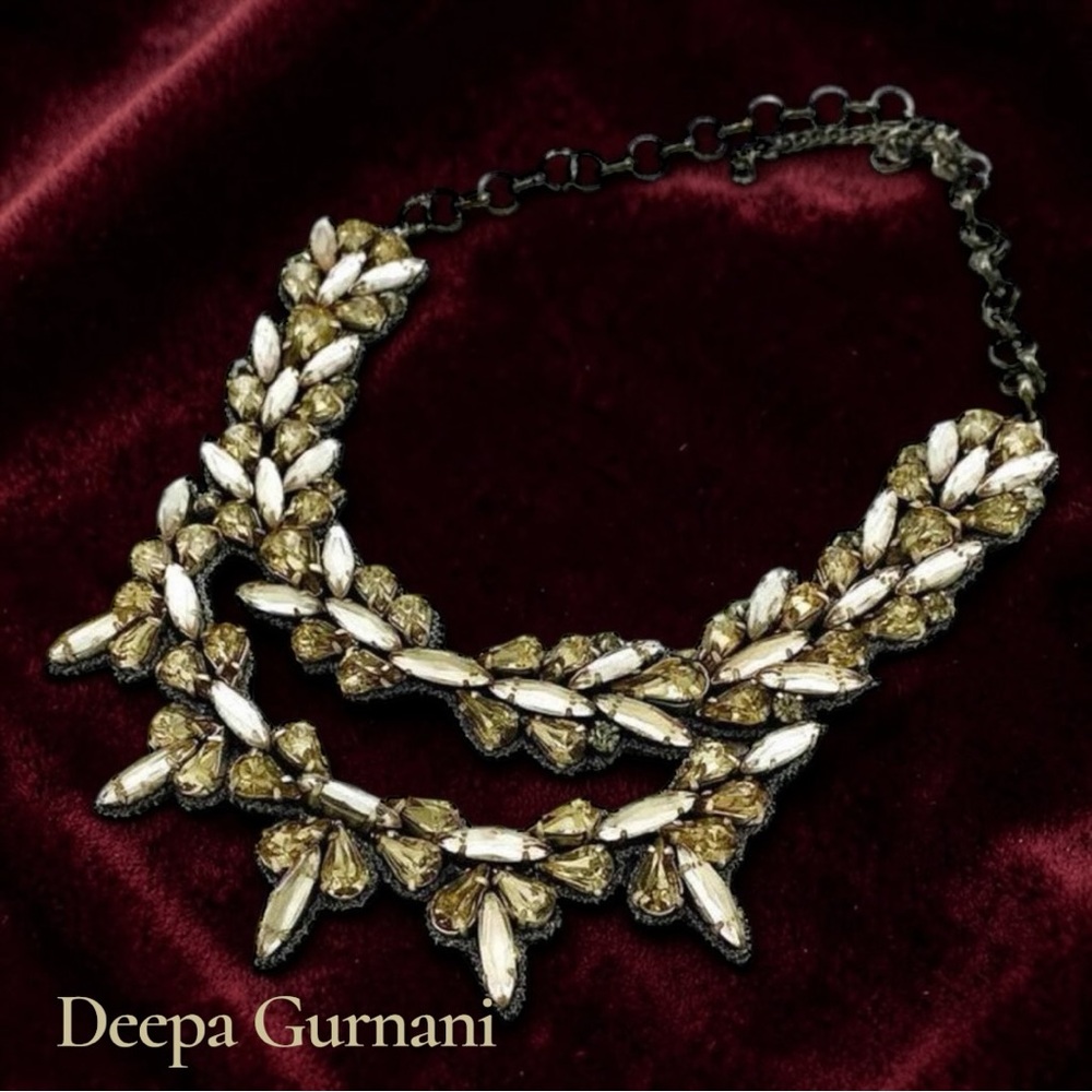 Deepa Gurnani Aria Embroidered Choker Necklace (EUC)